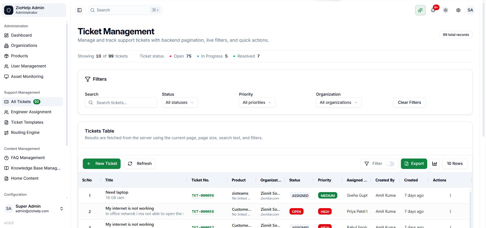 ZioHelp workflow